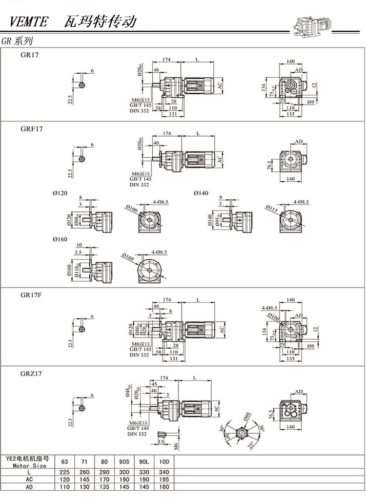 R17減速機(jī)圖紙，R00系列齒輪減速器尺寸圖